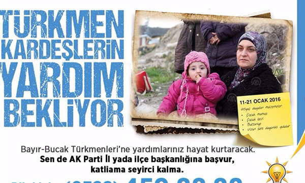 AK Parti'den Bayırbucak Türkmenlerine Yardım Kampanyası