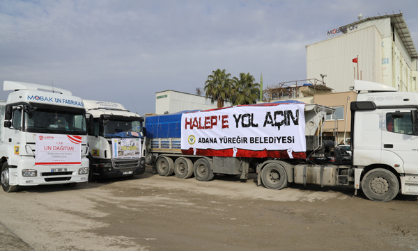 Yüreğir Belediyesi'nden Halep'e yardım tırı