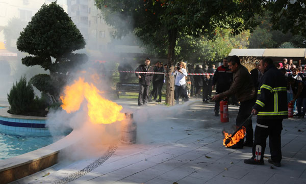 Büyükşehirde yangın tatbikatı