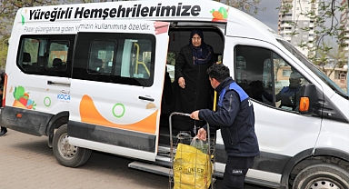 Yüreğir'de vatandaşa ücretsiz pazar servisi