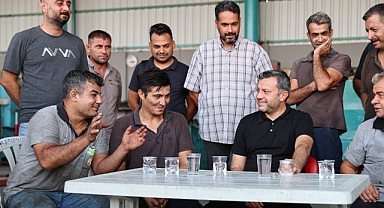 Kocaispir, şantiyede işçilerle buluştu