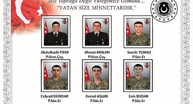 Şehit askerlerin kimlikleri açıklandı