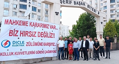 ‘Hırsız değiliz’ pankartı asan sitede kaçak hat çıktı