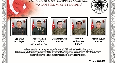 Beş asker metan gazından etkilenerek şehit oldu.