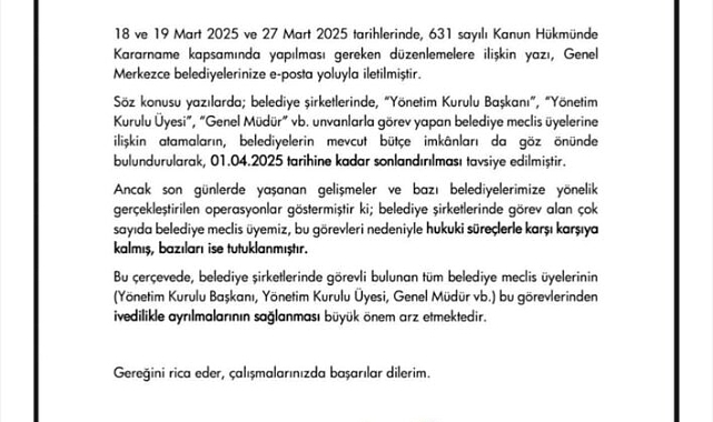 CHP’den meclis üyelerine uyarı