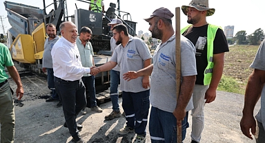 Demirçalı asfalt çalışmalarını yerinde inceledi