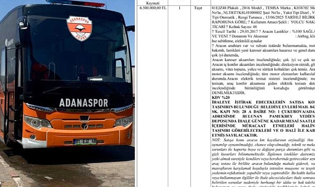 Adanaspor'un otobüsü icradan satışa çıktı